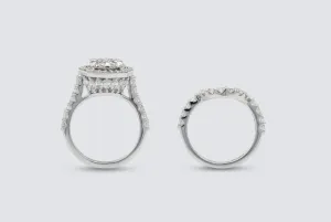 9ct White Gold Diamond Engagement Ring & Wedding Band Set 3.00ct