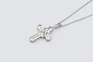 9ct White Gold Diamond Cross Pendant Necklace 1.17ct