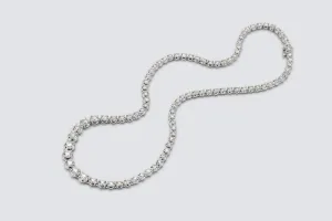 9ct White Gold Diamond Tennis Necklace 10.77ct Graduated Brilliant Cut