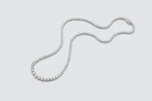 9ct White Gold Diamond Tennis Necklace 4.00ct Graduated Brilliant Cut