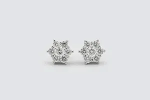 9ct White Gold Diamond Star Earrings 2.00ct