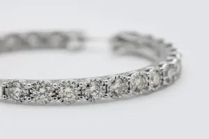 9ct White Gold Large Diamond Hoop Earrings 6.00ct