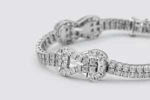 9ct White Gold Diamond Bow Bracelet 3.00ct