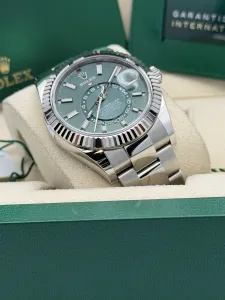 Rolex Sky-Dweller 42mm Stainless Steel & White Gold Oyster Bracelet Mint Green Dial Ref. 336934 (2025, Unworn)
