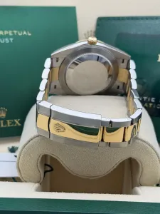 Rolex Datejust 41mm Stainless Steel & Yellow Gold Oyster White Baton Dial Fluted Bezel 126333 2024