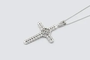 9ct White Gold Diamond Cross Pendant Necklace 2.15ct