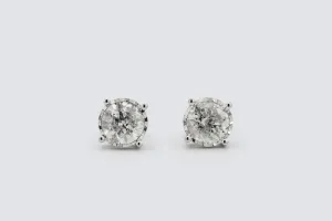 9ct White Gold Diamond Stud Earrings 3.11ct