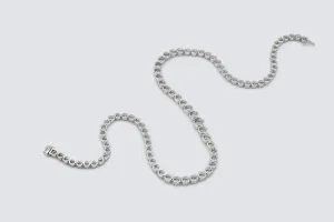 9ct White Gold Diamond Tennis Necklace 18.41ct Graduated Brilliant Cut