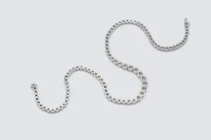 9ct White Gold Diamond Tennis Necklace 10.77ct Graduated Brilliant Cut