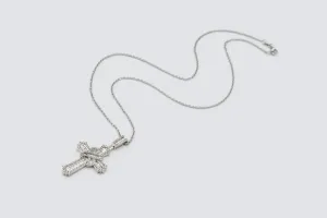 9ct White Gold Diamond Cross Pendant Necklace 1.17ct