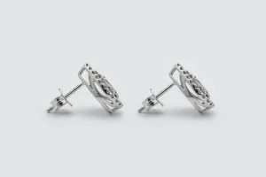 9ct White Gold Pear Shaped Diamond Stud Earrings 1.00ct