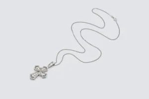 9ct White Gold Diamond Cross Pendant Necklace 1.25ct
