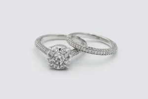 9ct White Gold Diamond Engagement Ring & Wedding Band Set 2.00ct