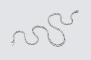 9ct White Gold Diamond Tennis Necklace 4.00ct Graduated Brilliant Cut