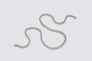9ct White Gold Diamond Tennis Necklace 6.27ct Graduated Brilliant Cut