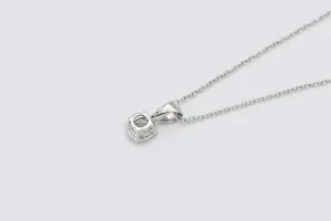 9ct White Gold Round Diamond Pendant Necklace 1.22ct