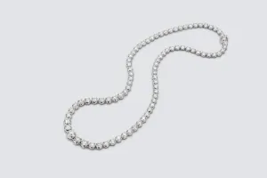 9ct White Gold Diamond Tennis Necklace 18.41ct Graduated Brilliant Cut