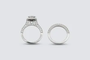 9ct White Gold Diamond Engagement Ring & Wedding Band Set Brilliant Cut H/Si Prong Set