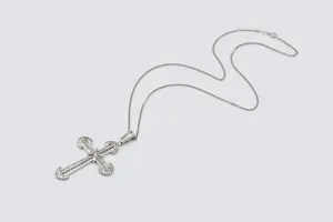 9ct White Gold Diamond Cross Pendant Necklace 2.64ct